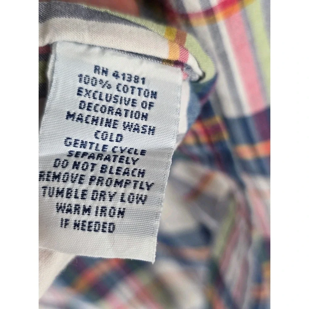 Ralph Lauren Bleeding Madras Shirt Mens M Blue White Plaid Button Down SS